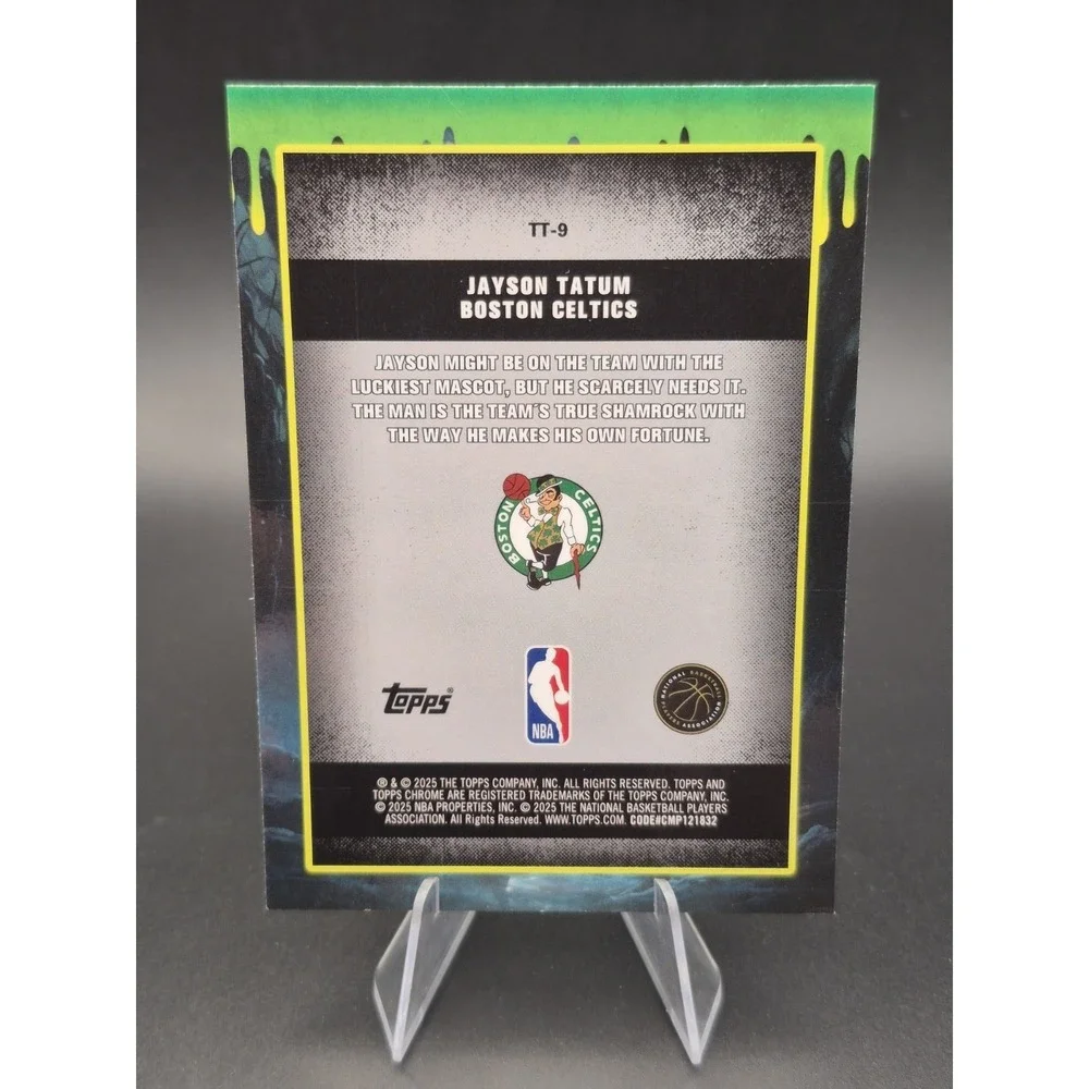 2025-26 Topps Chrome Jayson Tatum ##TT-9 Tall Tales Purple Geometric /75 Celtics